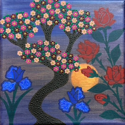 "Fleurs à la tombée du jour" artwork by Caroline Pons