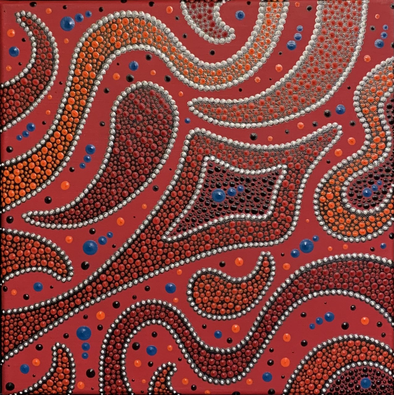 "Volutes rouges" artwork by Caroline Pons