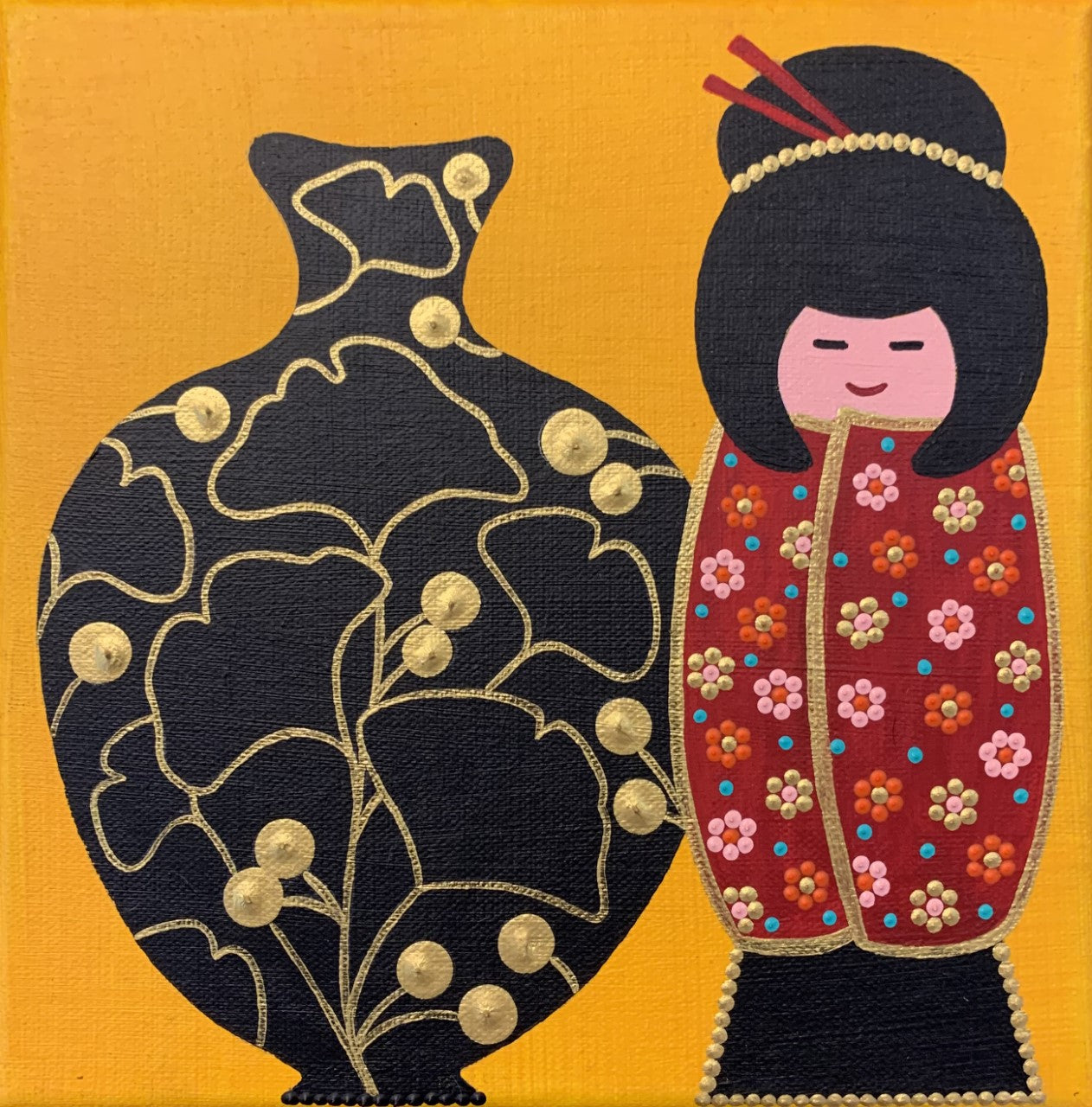 "Kokeshi et Porcelaine" artwork by Caroline Pons