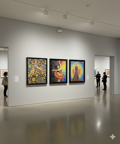 "femme mystère - femme de lumière" tryptic